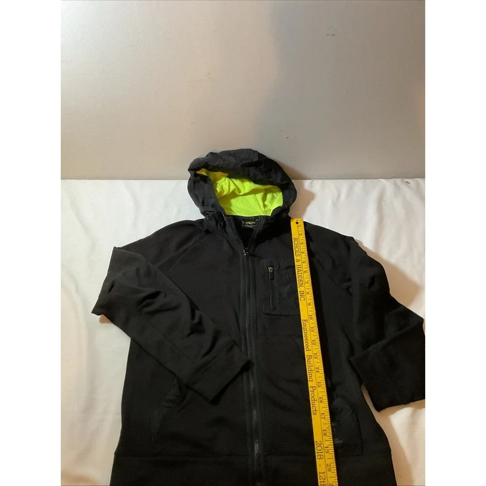 Athletic Works Childs Size L 10-12 Black And Green Hooded Jacket H36